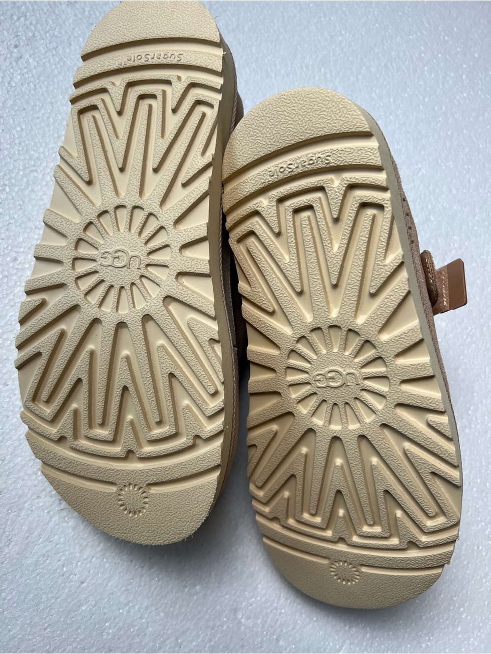 UGG Men's Beige/Tan Suede Slide Sandals with Adjustable Webbing Strap - Picture 2 of 8
